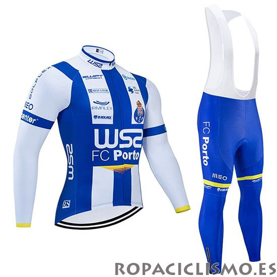 2020 Maillot W52 FC Porto Tirantes Mangas Largas Blanco Azul